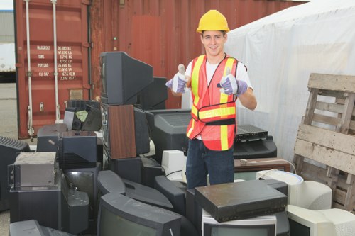 Commercial waste removal team in action at Parsons Green