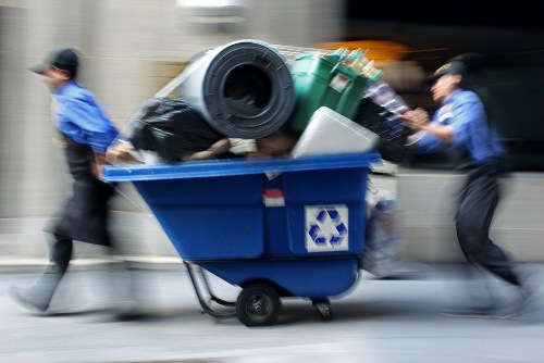 Professional waste clearance team at work in a Parsons Green construction site
